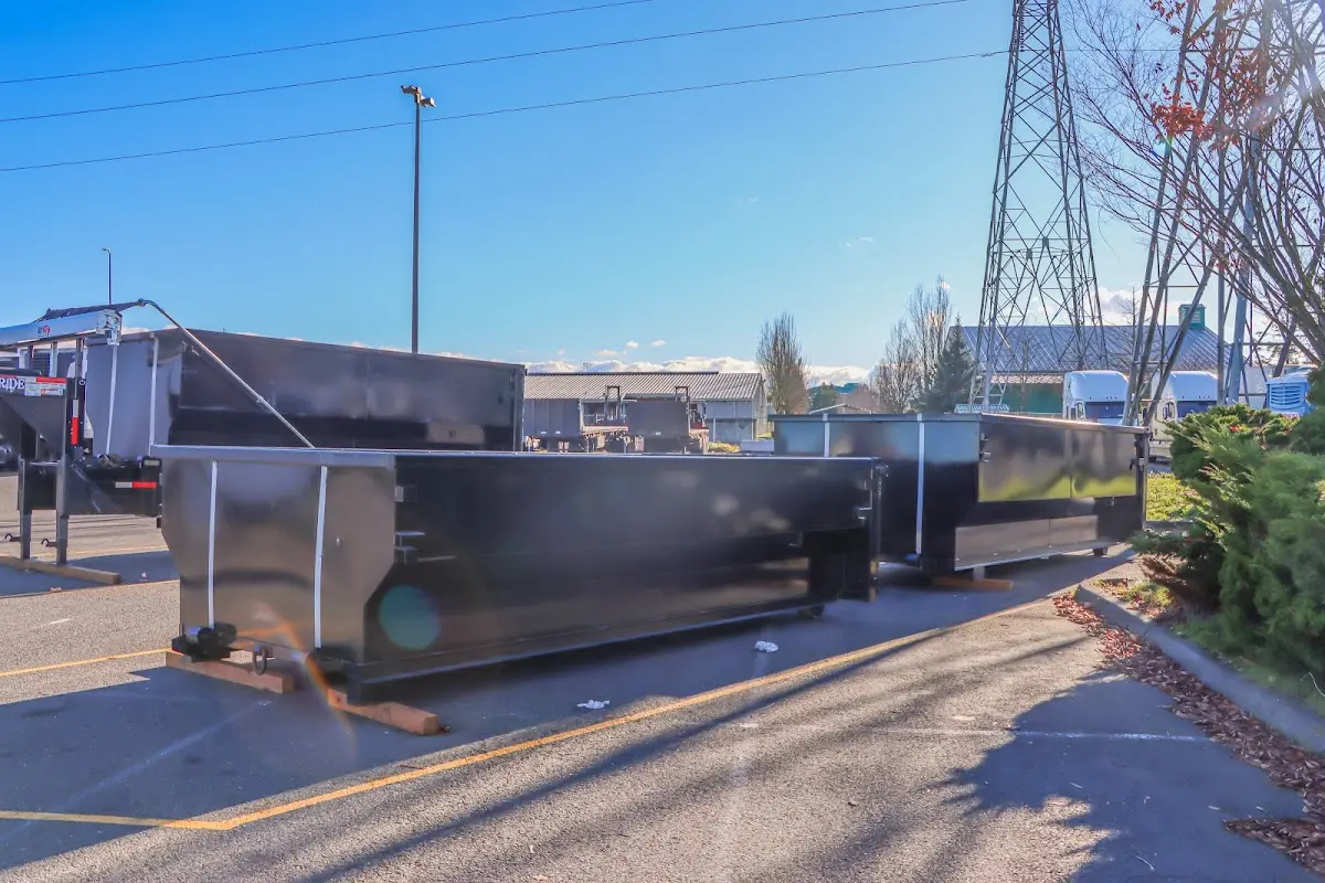 Roll-off dumpster ready for waste disposal at job site for 6 Yard Dumpster Rental in Palmetto Estates